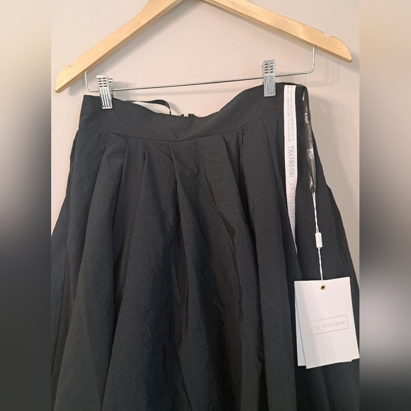Mac Duggal The Bubbly Black Faille High Waisted Midi Full Circle Skirt Size S - Picture 3 of 8